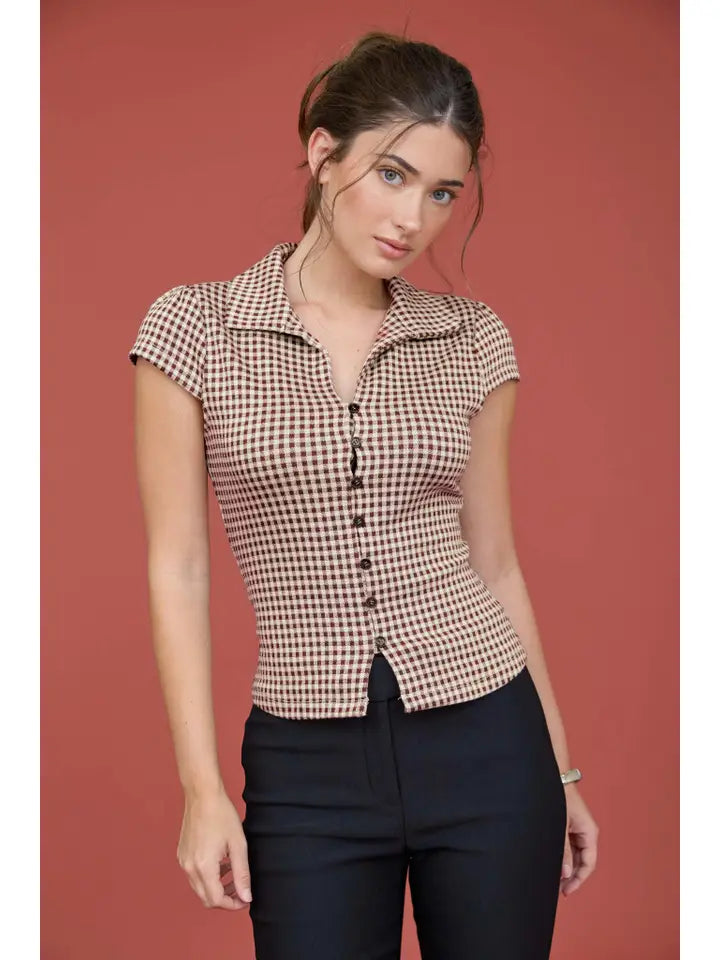 Anna Gingham Button Down