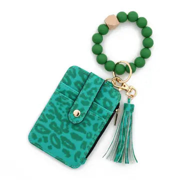 Leopard Beaded Keychain