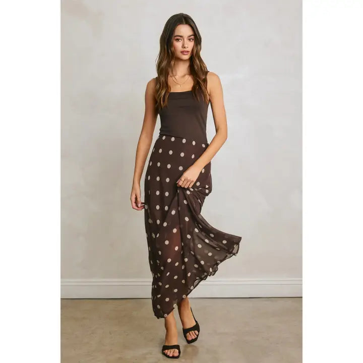 Polka Dot Maxi Skirt