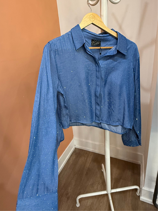 Denim Sparkle Crop
