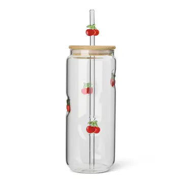 Cherry Tumbler with Straw