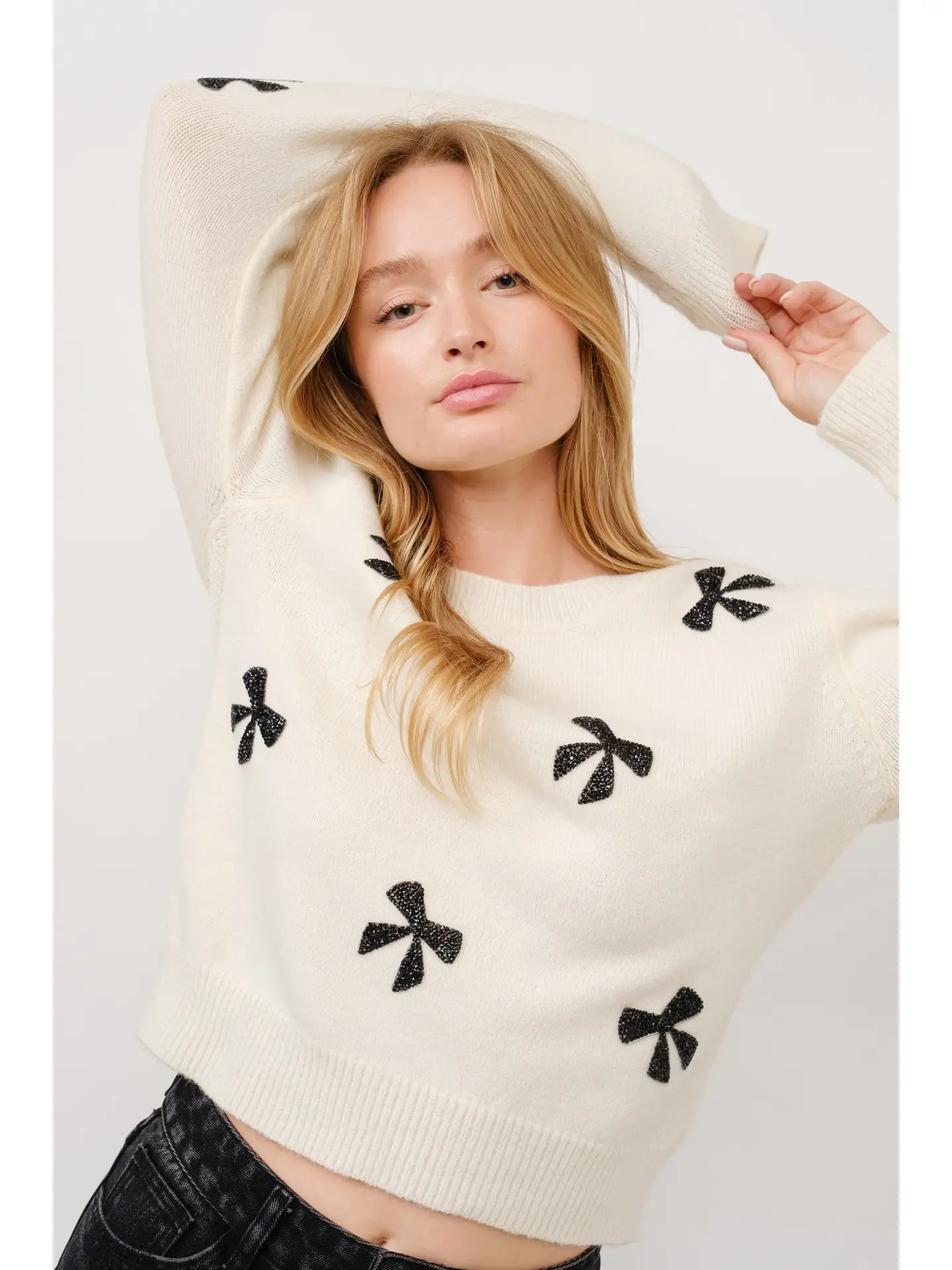 Beaded Bow Sweater