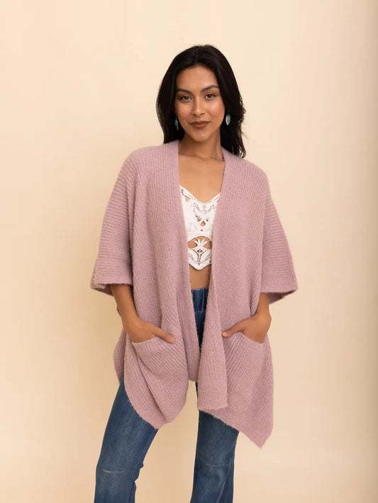 Lavender Cardigan Poncho