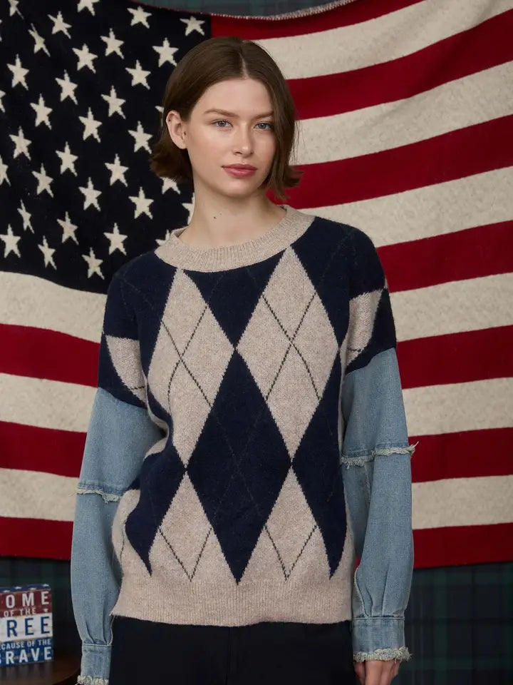 Derek Denim Sleeve Sweater
