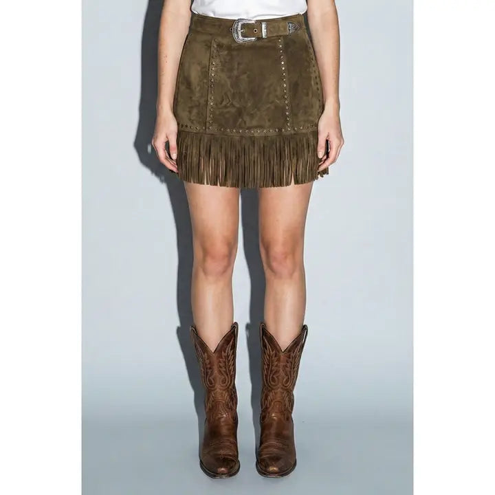 Sierra Fringe Mini Skirt