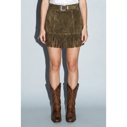 Sierra Fringe Mini Skirt