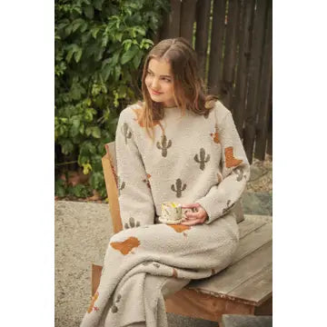 Cactus & Boots Sweater Set