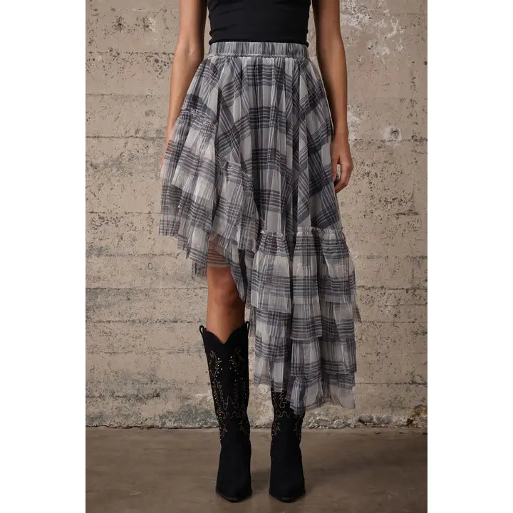 Gwen Mesh Asymmetrical Skirt