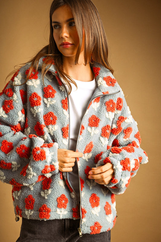 Flower Sherpa Jacket