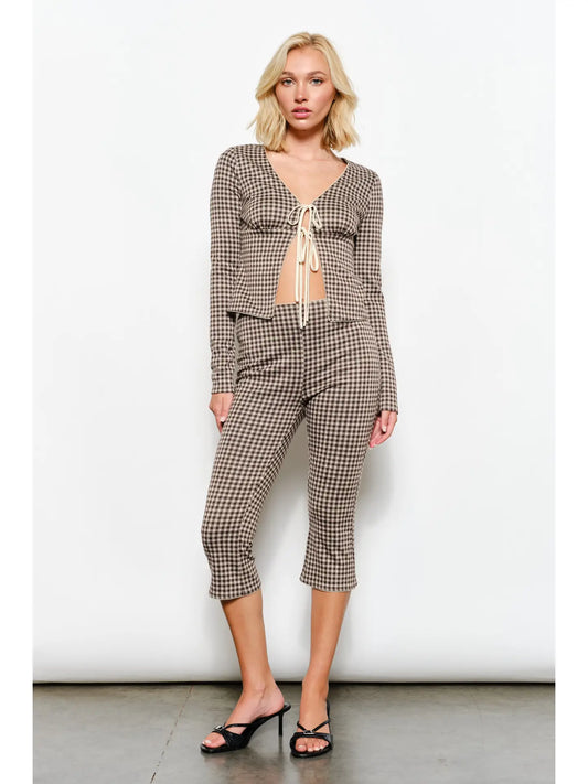 Kylie Gingham Capri Pants