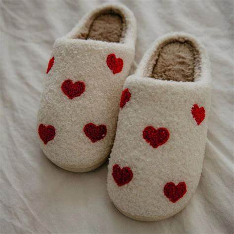 Hearts All Over Slippers (Red)