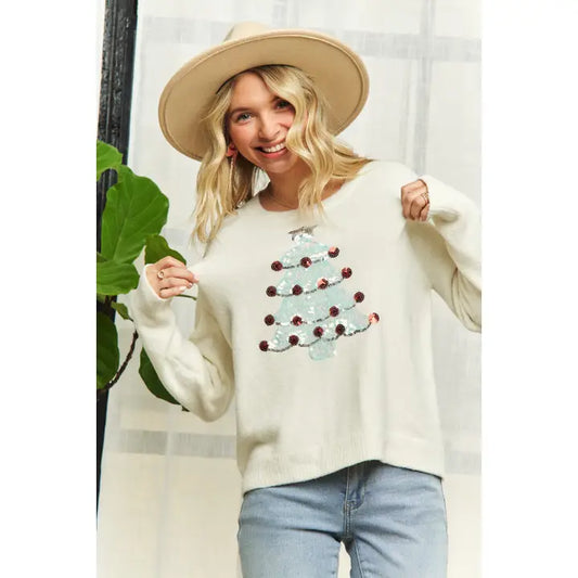 Tree Sequin Sweater